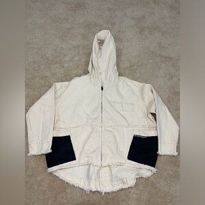 Wren and Glory Hooded Denim Jacket White